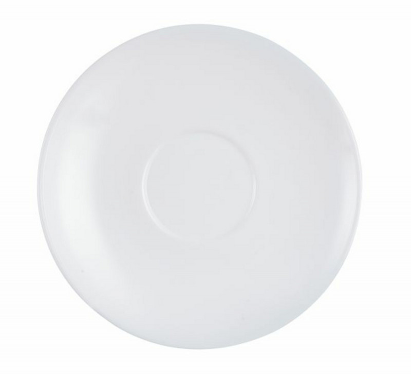 Sous-tasse à expresso rond blanc verre Ø 13 cm Restaurant Blanc Arcoroc