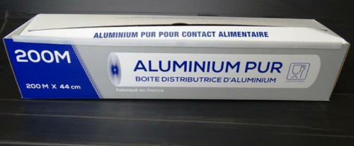 Rouleau Papier Aluminium Alimentaire 44 x 200 m en Boîte Distributrice /