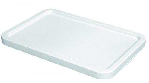 Couvercle pour bac rectangulaire blanc plastique 60x40x3,5 cm Gilac