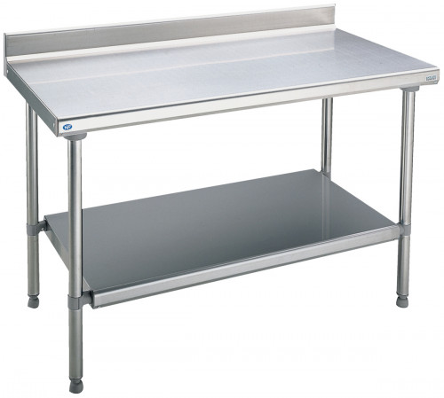Table avec dosseret inox 140x70x90 cm Avec dosseret Avec étagère Tournus