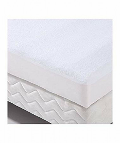 Protège matelas éponge PU blanc 190x90 cm 100 g/cm² coton