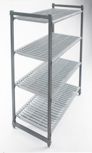 Rayonnage plastique 107 cm x 183 cm 800 kg 4 étagères Basics Plus Cambro