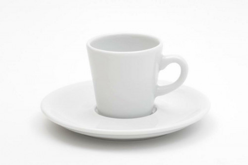 TASSE CAFE EMPILABLE+SOUCOUPE PORCELAINE BLANCHE BISTRO 8CL