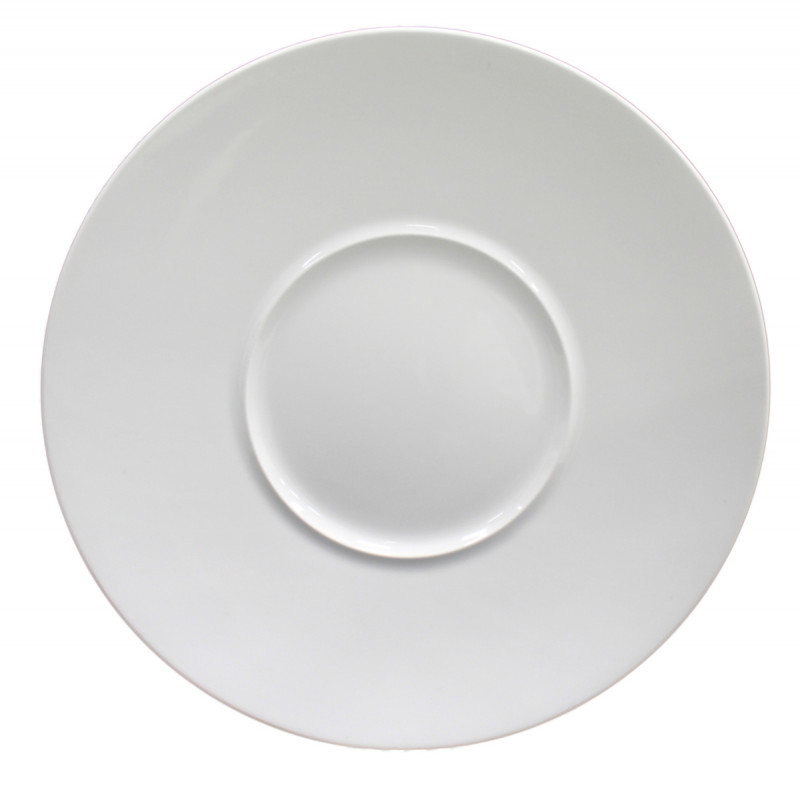 Assiette plate rond blanc porcelaine Ø 28 cm Style Astera