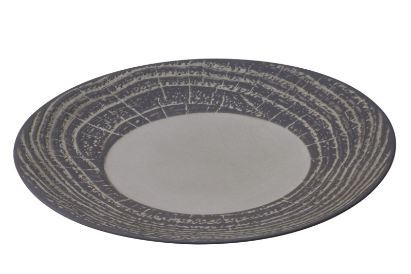 Assiette coupe plate rond gris porcelaine Ø 31 cm Arborescence Revol