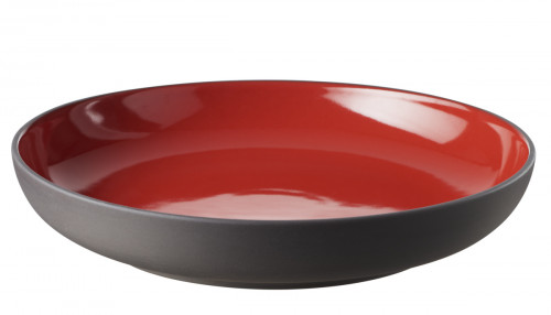 Assiette creuse rond rouge porcelaine culinaire Ø 23,5 cm Solid Revol