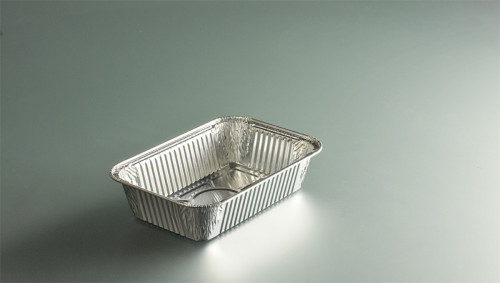Barquette rectangulaire gris aluminium 20,1x13,7x4,5 cm 82 cl (100 pièces)