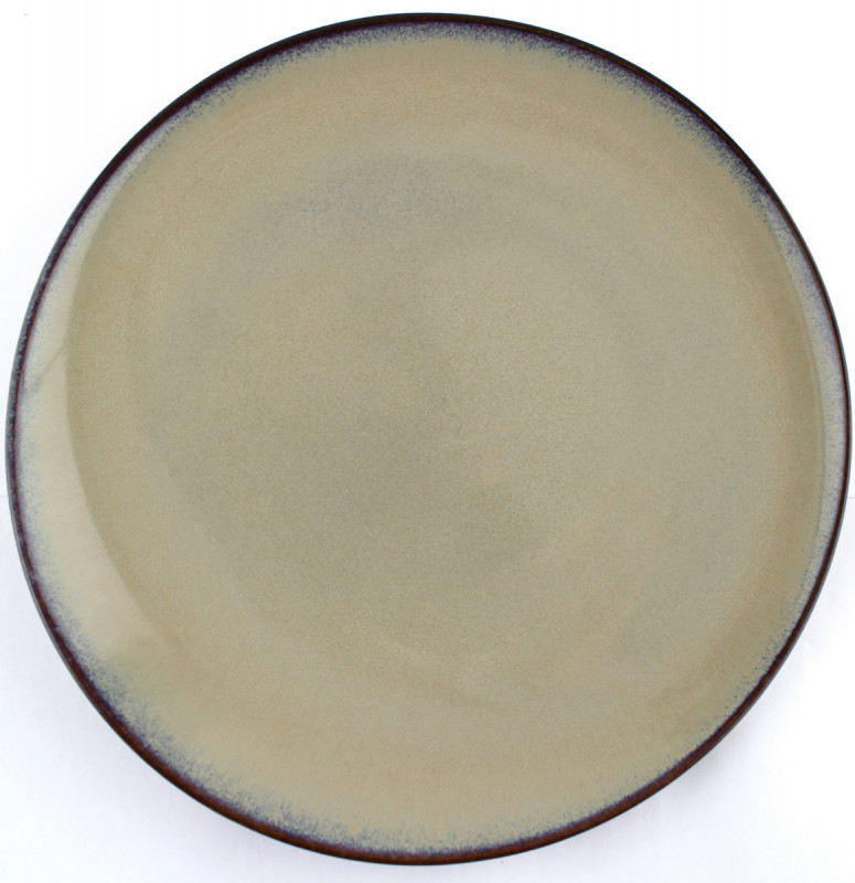 Assiette plate surélevée rond beige porcelaine Ø 21 cm Splash Ariane