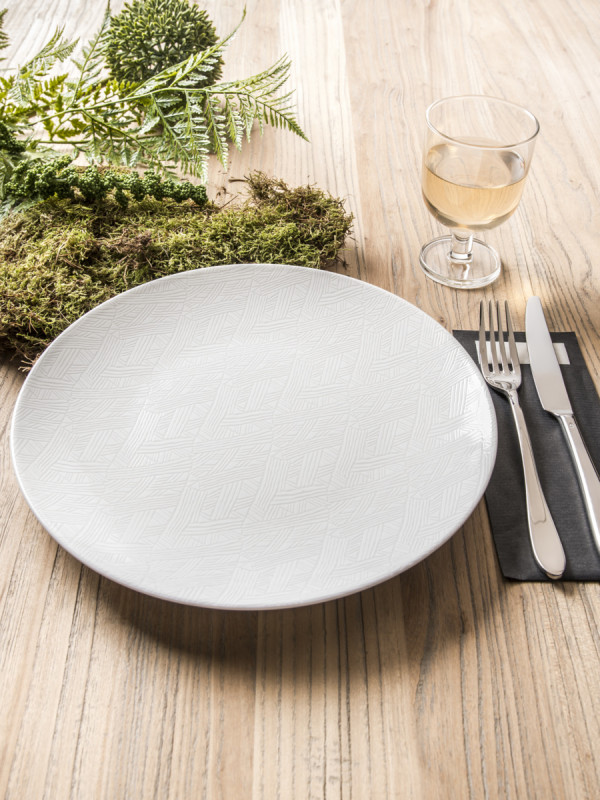 Assiette coupe plate rond blanc porcelaine Ø 25 cm Jungle Astera