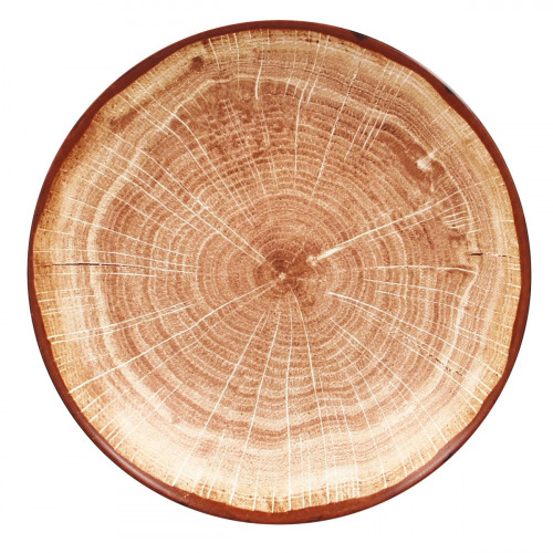 Assiette coupe plate rond timber porcelaine vitrifiée Ø 29,3 cm Woodart Rak