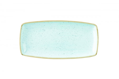 Assiette plate rectangulaire duck egg porcelaine vitrifiée 29,5x15 cm Stonecast Churchill