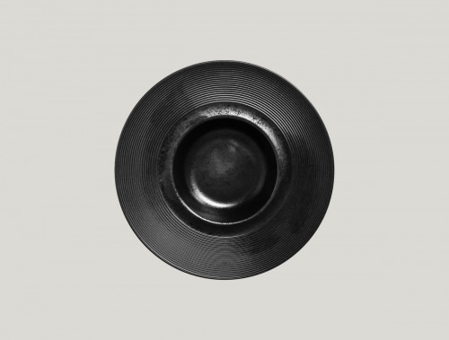 Assiette gourmet rond noir porcelaine vitrifiée Ø 25,6 cm Edge Rak