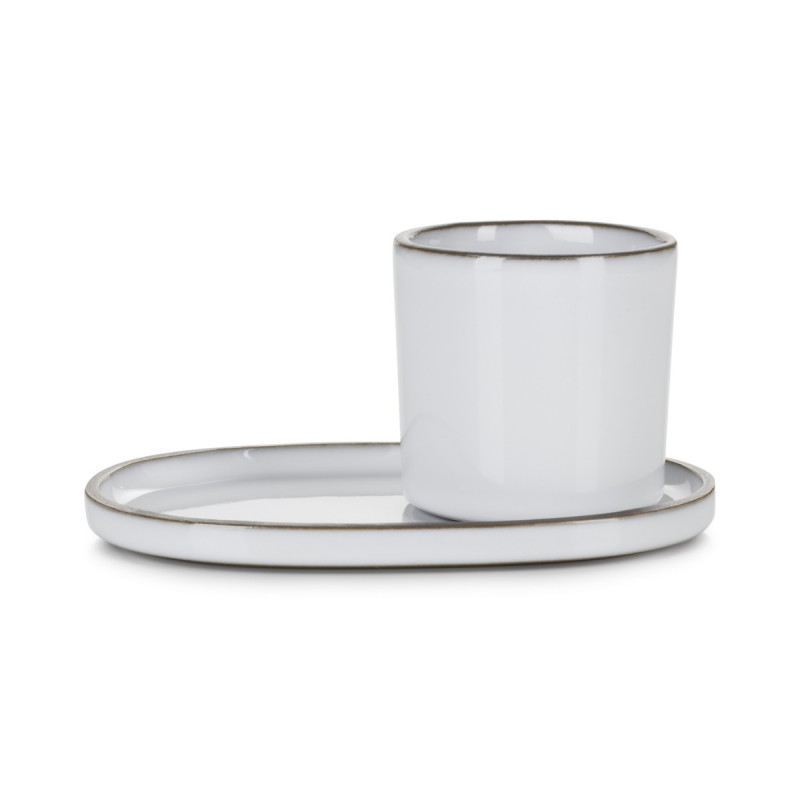 Sous-tasse à expresso ovale blanc porcelaine 13,5 cm Caractere Revol