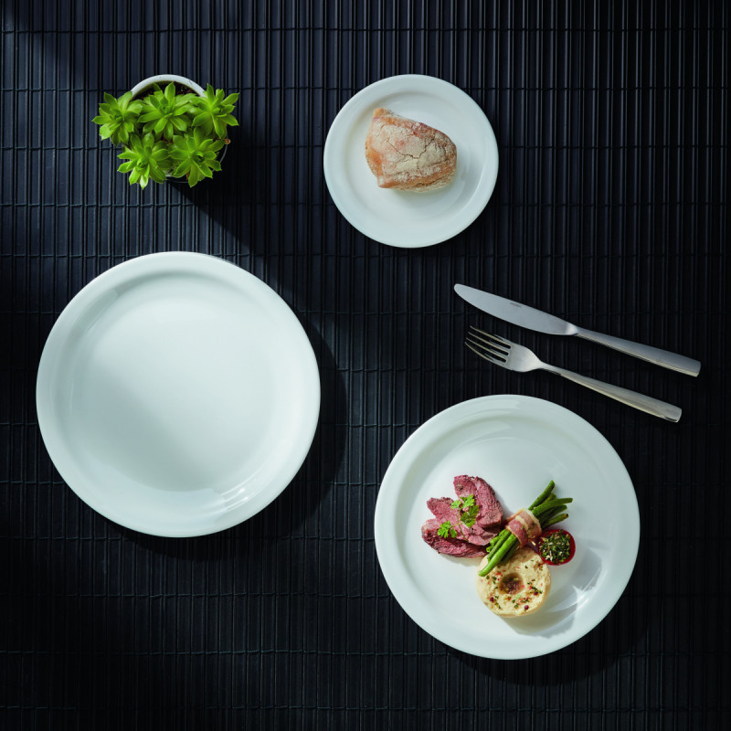 Assiette plate rond blanc verre Ø 25,8 cm Hoteliere Arcoroc