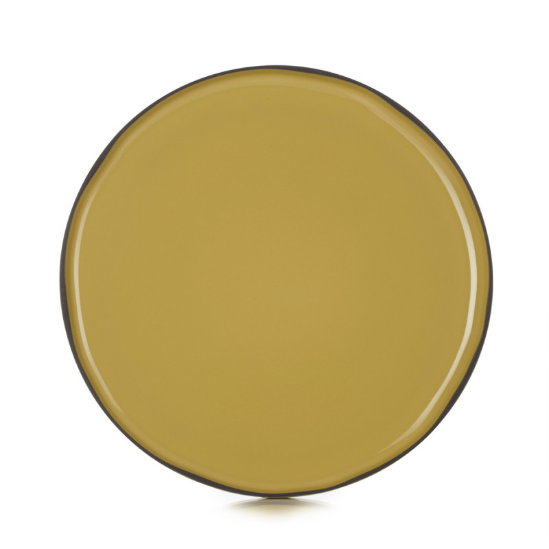 Assiette plate rond jaune porcelaine Ø 30 cm Caractere Revol