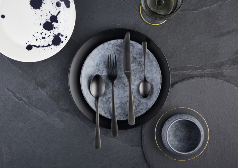Fourchette de table noir inox 18/0 20,7x2,5 cm Austin Pvd Black Amefa