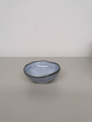 Coupelle organique rond bleu grès émaillé Ø 8,3 cm Sky Pro.mundi