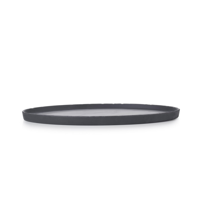 Assiette plate ovale noir porcelaine 35x22,9 cm Basalt Revol