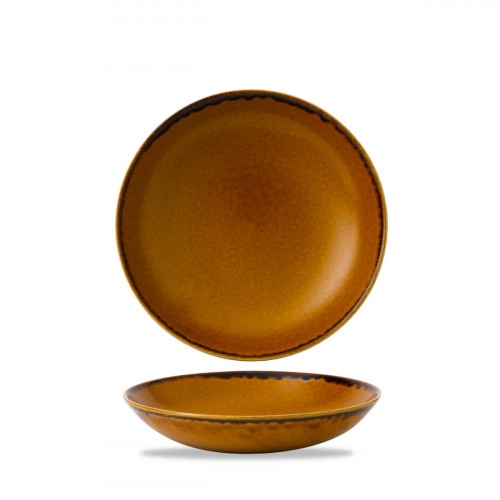 Assiette coupe creuse rond marron porcelaine vitrifiée Ø 24,8 cm Harvest Dudson