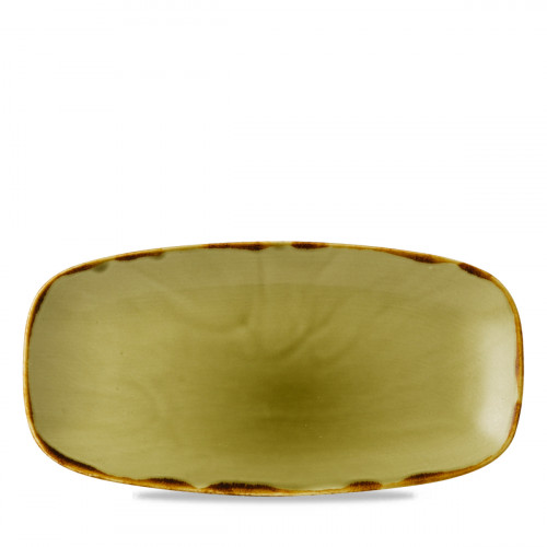Assiette plate rectangulaire vert porcelaine vitrifiée 29,8x15,3 cm Harvest Dudson
