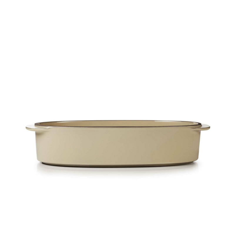 Plat ovale beige porcelaine culinaire 26 cm Caractère Revol