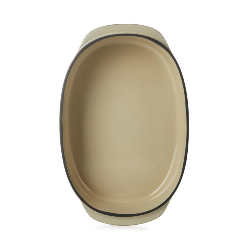 Plat ovale beige porcelaine culinaire 26 cm Caractère Revol