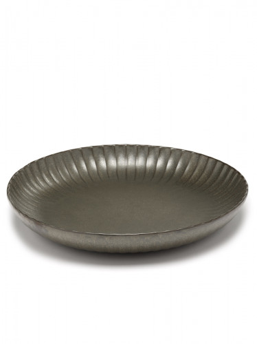 Assiette creuse rond vert grès émaillé Ø 32 cm Inku Serax