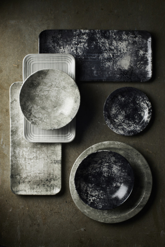 Assiette coupe plate rectangulaire noir porcelaine 27x16 cm Urban Dudson Dudson