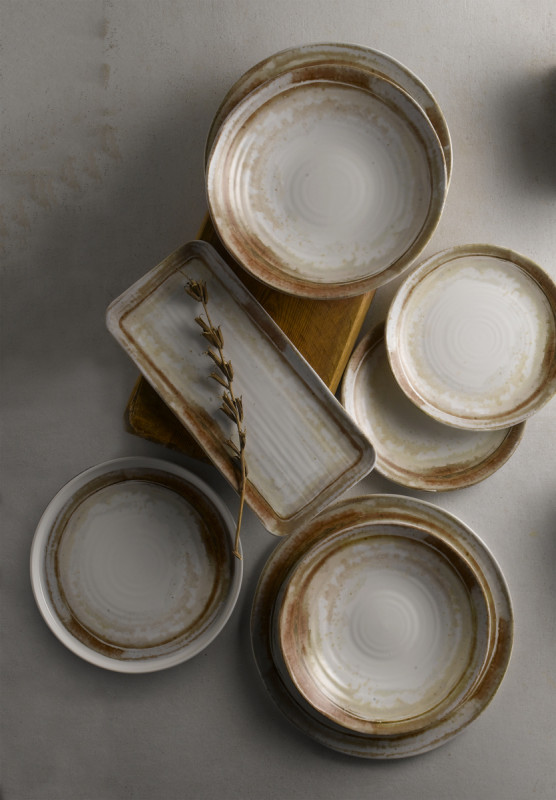 Assiette coupe creuse rond beige porcelaine Ø 28 cm Finca Dudson