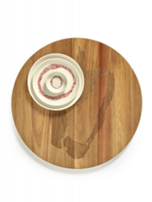 Assiette plate rond blanc swirl - stripes rouge grès Ø 16 cm Feast By Ottolenghi Serax