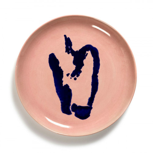 Assiette plate rond delicious pink poivron bleu grès émaillé Ø 22 cm Feast By Ottolenghi Serax