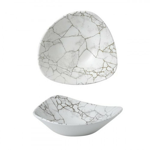 Bol triangulaire Agate grey porcelaine Ø 18,5 cm Kintsugi Churchill