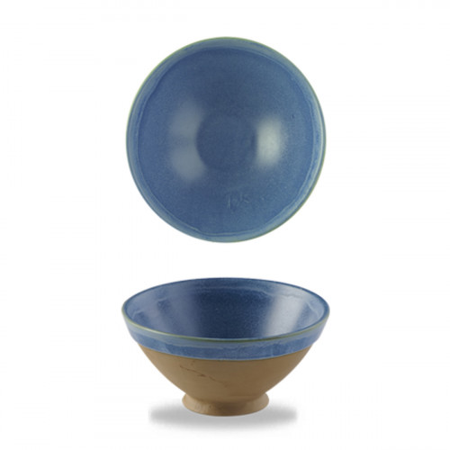 Bol conique rond bleu porcelaine vitrifiée Ø 16 cm Emerge Churchill