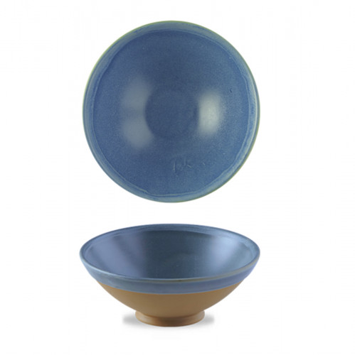 Bol conique rond bleu porcelaine vitrifiée Ø 20 cm Emerge Churchill