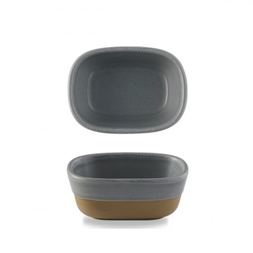 Plat à partager rectangulaire gris porcelaine vitrifiée 12 cm Emerge Churchill