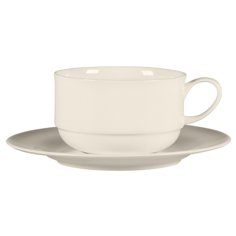 Tasse à déjeuner empilable rond ivoire porcelaine bone china 30,6 cl Ø 10 cm Bravura Rak