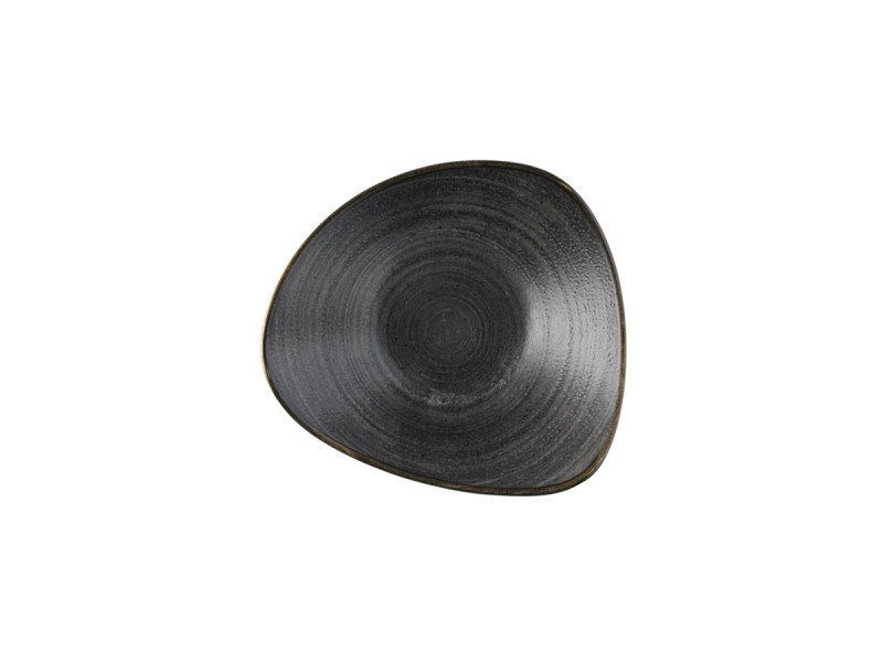 Assiette plate triangulaire Raw Black porcelaine 22,9 cm Stonecast Raw Churchill