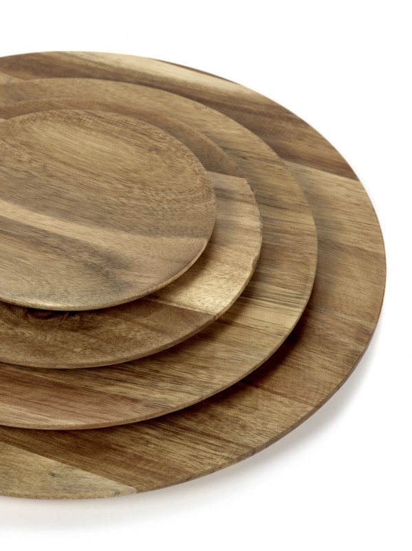 Assiette rond brun en acacia Ø 33 cm 2 cm Dune Serax