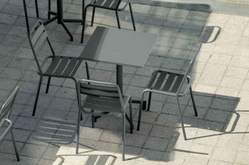 Pack 1 table PIGALLE et 4 chaises BASTILLE gris anthracite Pigalle