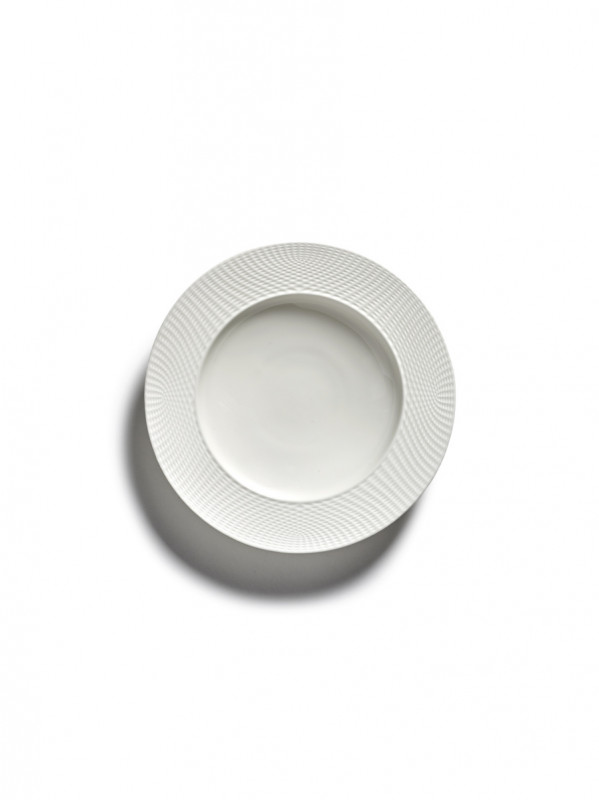 Assiette creuse rond blanc porcelaine bone china Ø 18 cm Nido Serax