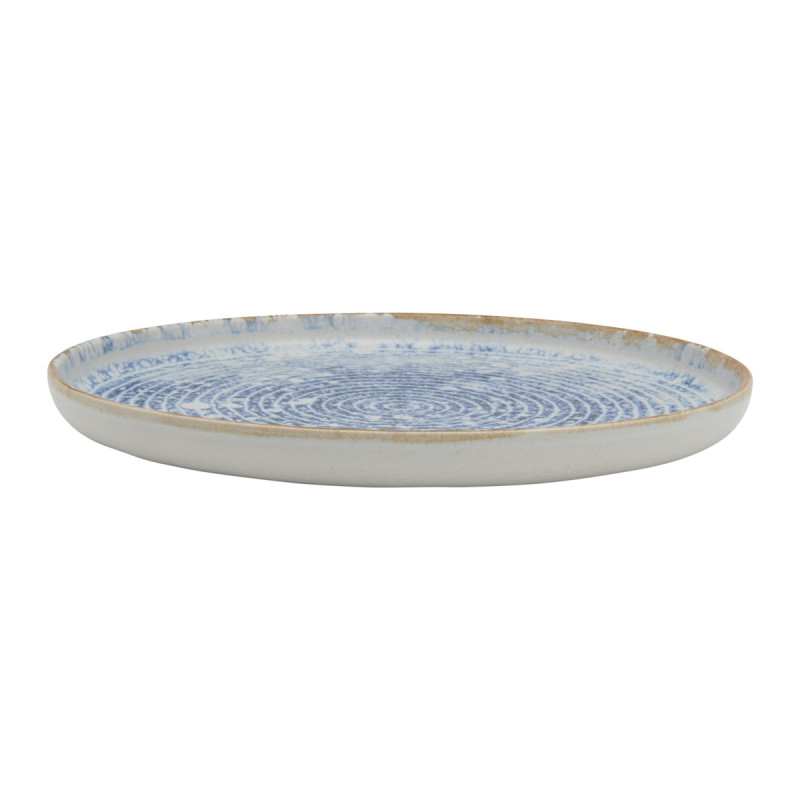 Assiette plate rond bleu grès Ø 28 cm Ice Accolade