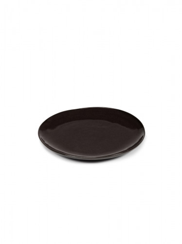 Assiette coupe plate rond ébène grès émaillé 25x25 cm La Mère Serax