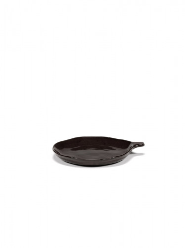 Assiette coupe creuse rond ébène grès émaillé 20x17 cm La Mère Serax
