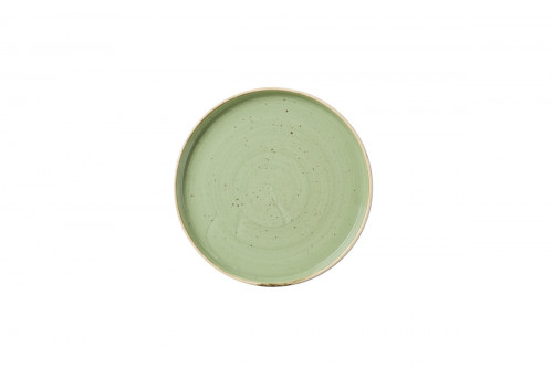Assiette à bord droit rond Sage Green porcelaine vitrifiée Ø 21 cm Stonecast Churchill