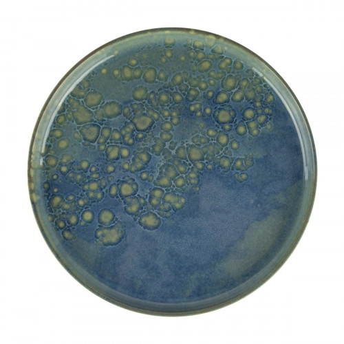 Assiette plate rond bleu grès émaillé Ø 22 cm Magic Accolade