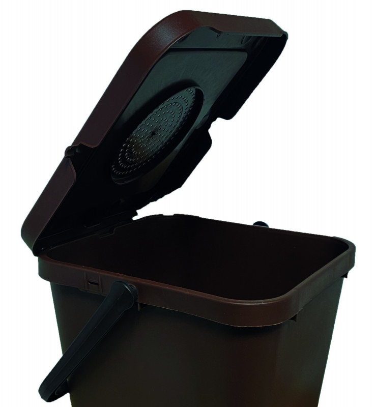 Seau à compost plastique 10 L marron Probbax