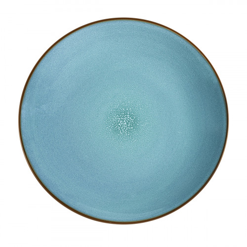 Assiette coupe plate rond turquoise grès émaillé Ø 26,5 cm Feeling Medard De Noblat