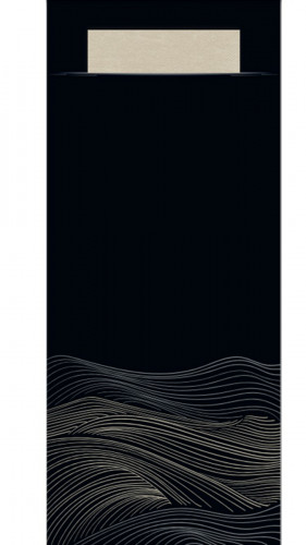 Pochette noir papier 20x10 cm Waves Pro.mundi (50 pièces)