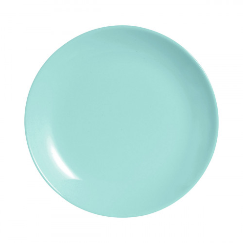Assiette coupe plate rond bleu verre opal Ø 19 cm Diwali Luminarc
