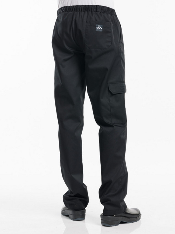 Pantalon de cuisinier noir XS Baggy Chaud Devant